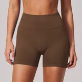 Jujube Brown Women's Pilates High Waist Biker Shorts High Waist