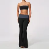 BS2570-2 · Jet Black Jet Black Bare Feel Flared Women's Yoga Set Bare Feel