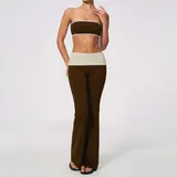 Espresso Black Bare Feel Flared Women's Yoga Set Bare Feel