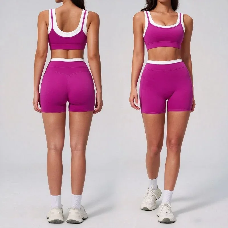 Women's Ribbed Fitness Yoga Activewear Set Bare Feel