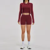 BS3562-1 · Retro Red Retro Red Women's Running Yoga Activewear Set 3 Piece Fitted
