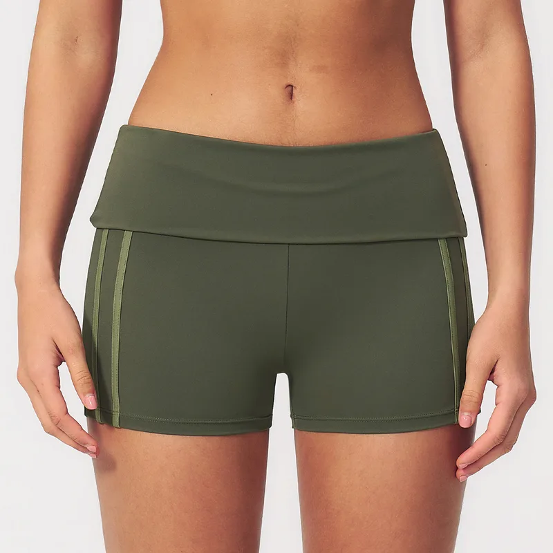Women's Stretch Fitted Yoga Workout Shorts Bare Feel