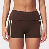 Espresso Black Women's Stretch Fitted Yoga Workout Shorts Bare Feel