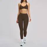 BS4201-3 · Espresso Black Espresso Black Women's Cutout Running Yoga Set Halter Neck Backless