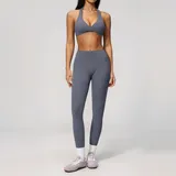 BS4208-3 · Haze Blue Haze Blue Women's Premium Yoga Activewear Set Butt Lifting Fitted