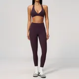 Ink Purple Women's Premium Yoga Activewear Set Butt Lifting Fitted