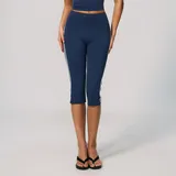 BS4506-3 · Dark Navy Dark Navy Bare Feel Women's Yoga Shorts Capri Length Fitted