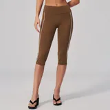 BS4539-1 · Chestnut Brown Chestnut Brown Women's Running Yoga Shorts Capri Length Slimming Fitted
