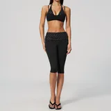 Black White Dot Halter Neck Layered Women's Yoga Set Halter Neck