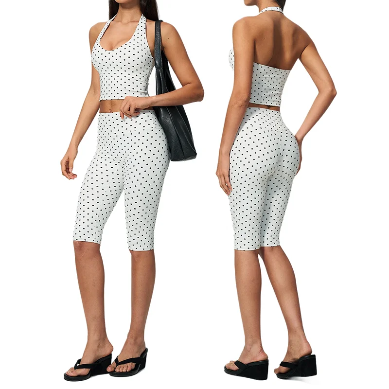 Women's Printed Fitness Yoga Activewear Set Deep V