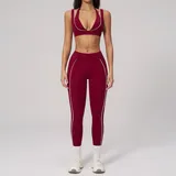 BS5079-3 · Retro Red Retro Red Women's Running Active Yoga Set Bare Feel Fitted