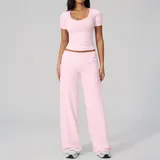 BS5558-1 · Falling Blossom Pink Falling Blossom Pink Women's Slimming Fitness Yoga Activewear Set 2 Piece