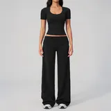 BS5558-2 · Jet Black Jet Black Women's Slimming Fitness Yoga Activewear Set 2 Piece