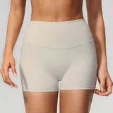 BS5560-1 · Pearl Grey Pearl Grey Women's Butt Lifting Yoga Shorts High Waist Fitted