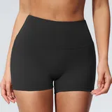 BS5560-2 · Jet Black Jet Black Women's Butt Lifting Yoga Shorts High Waist Fitted