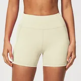BS5575-1 · Cream White Cream White Women's High Waist Yoga Shorts High Waist Stretch