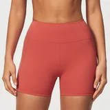 Apple Red Women's High Waist Yoga Shorts High Waist Stretch
