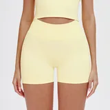 BS7655-1 · Moonlight Yellow Moonlight Yellow Women's Yoga Shorts Running Seamless High Waist Fitted
