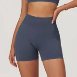 BS7655-3 · Blue Grey Blue Grey Women's Yoga Shorts Running Seamless High Waist Fitted