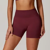 BS7655-8 · Cherry Red Cherry Red Women's Yoga Shorts Running Seamless High Waist Fitted