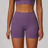 BS7790-3 · Misty Purple Misty Purple Women's Seamless Running Yoga Shorts Quick Dry Fitted