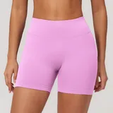 Pale Pink Women's Seamless Running Yoga Shorts Quick Dry Fitted