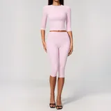 BS8455-1 · Falling Blossom Pink Falling Blossom Pink Women's Running Yoga Set 2 Piece Brushed Fitted