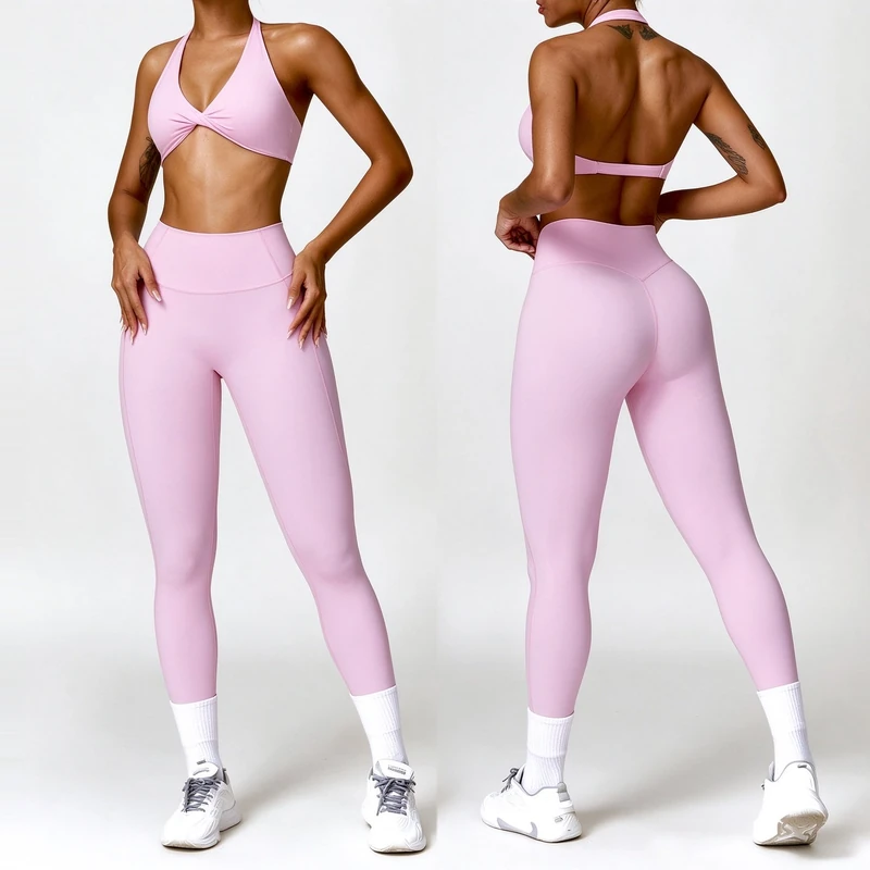Women's Backless Running Premium Yoga Set Quick Dry