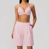 BS8793-1 · Falling Blossom Pink Falling Blossom Pink Women's Peach Butt Yoga Set V Neck Backless