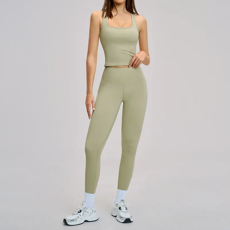 Women's Backless Running Fitness Yoga Activewear Set Fitted