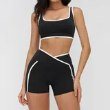 Jet Black Women's Running Yoga Activewear Set Bare Feel Fitted