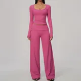 Berry Rose Women's Brushed Yoga Set Quick Dry Breathable Slimming