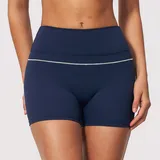 Indigo Blue High Stretch Women's Yoga Workout Shorts High Waist