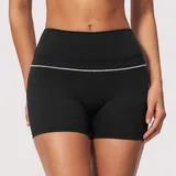BS9615-4 · Jet Black Jet Black High Stretch Women's Yoga Workout Shorts High Waist