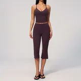 Ink Purple Women's Slimming Workout Fitness Yoga Activewear Set Fitted