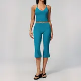 Peacock Blue Women's Slimming Workout Fitness Yoga Activewear Set Fitted