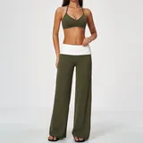 BS9666-1 · Misty Pine Green Misty Pine Green Women's Yoga Set Brushed Butt Lifting Flared Breathable