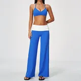 BS9666-3 · Electric Blue Electric Blue Women's Yoga Set Brushed Butt Lifting Flared Breathable