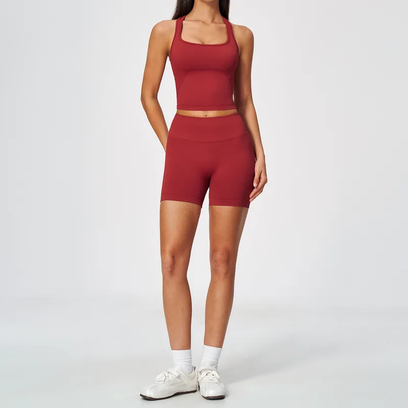 Women's Seamless Yoga Set High Waist Breathable Fitted