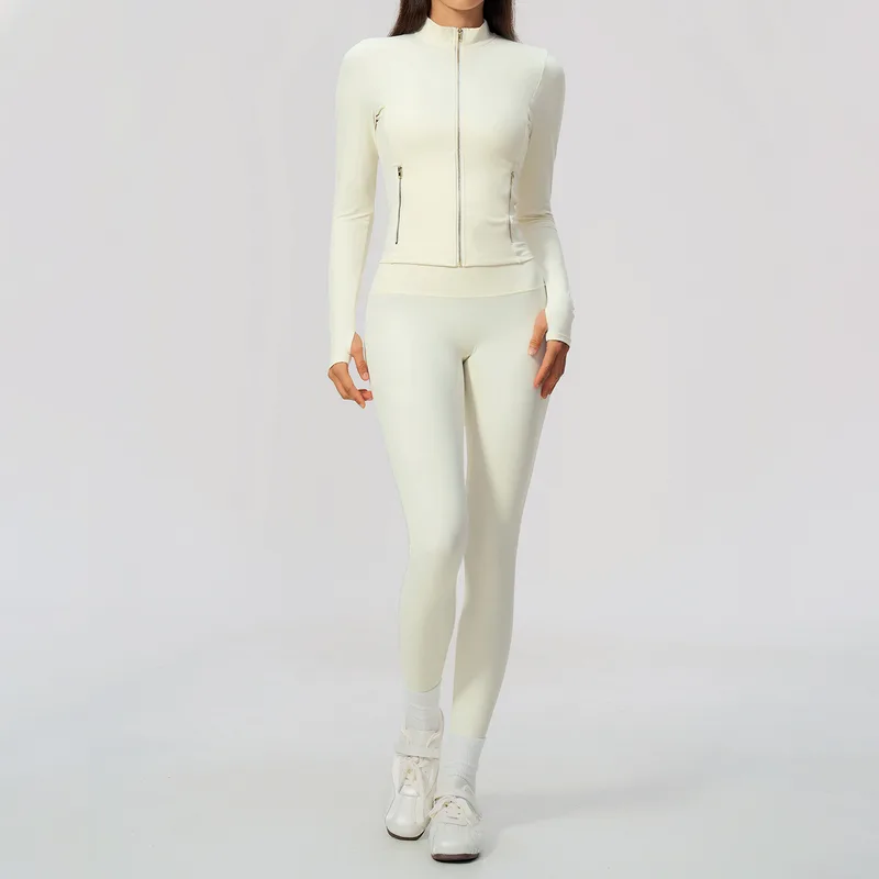 Women's Stand Collar Yoga Set 2 Piece Brushed