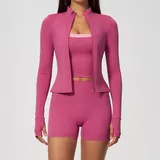 CS6116-1 · Strawberry Pink Strawberry Pink Women's Breathable Yoga Activewear Set 3 Piece Fitted