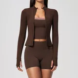 CS6116-2 · Deep Brown Pink Clash Deep Brown Pink Clash Women's Breathable Yoga Activewear Set 3 Piece Fitted