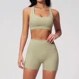 GS2036-4 · Moss Green Moss Green Women's Fitted Fitness Yoga Activewear Set Butt Lifting