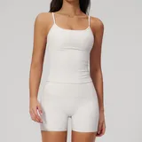 Pearl Grey Women's Brushed Supportive Fitness Yoga Activewear Set Tank