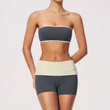 Pencil Grey Women's Yoga Set Butt Lifting Fitness Tummy Control