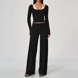 Meteor Black & Yellow Yoga Set High Stretch Running Layered Breathable Fitted