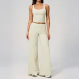 GS3560-1 · Shell Yellow Shell Yellow Women's Brushed Yoga Activewear Set Low Rise Fitted