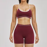 GS3562-1 · Retro Red Retro Red Women's Backless Fitness Yoga Activewear Set Bare Feel
