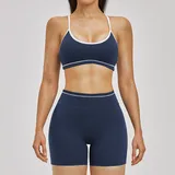 GS3562-2 · Abyss Blue Abyss Blue Women's Backless Fitness Yoga Activewear Set Bare Feel
