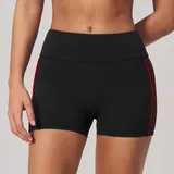 Black Red Clash Women's Running Yoga Workout Shorts Butt Lifting Fitted